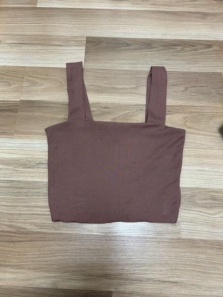 Hnedý cropp top, amisu,xs