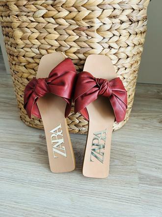 Krásne šľapky s mašličkou značky zara, zara,38