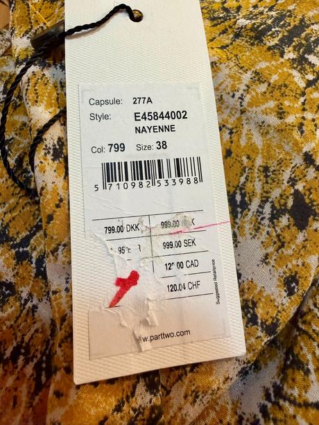 Elegantný top part two nayenne s hodvábom, 38