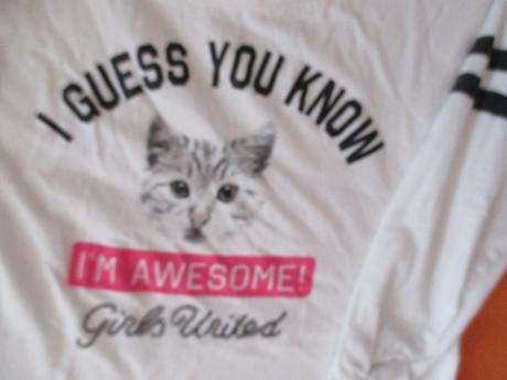 Biele triko s obrazkom macicky, vel. 146/152, 152