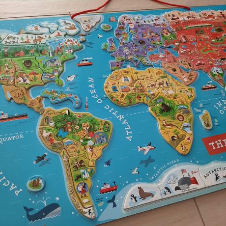 Magnetická mapa puzzle 43x70 janod, 