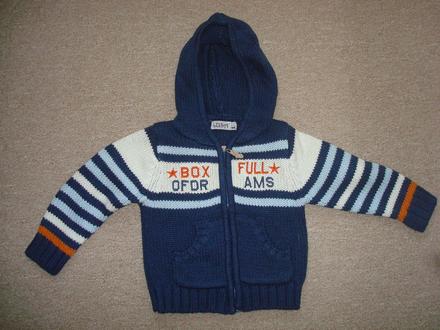 Pleteny sveter s kapucnou vel. 86, 86