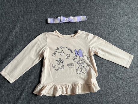 Set tričko, leginy a čelenka minnie, disney,92