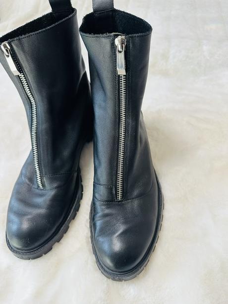 Čierne mäkučké kožené workery zn. zara, zara,39