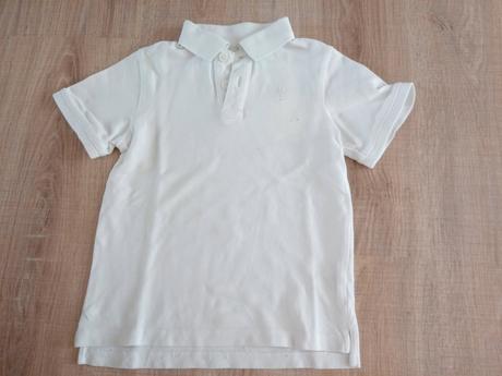 Biele tričko s golierom, polokošeľa, 116