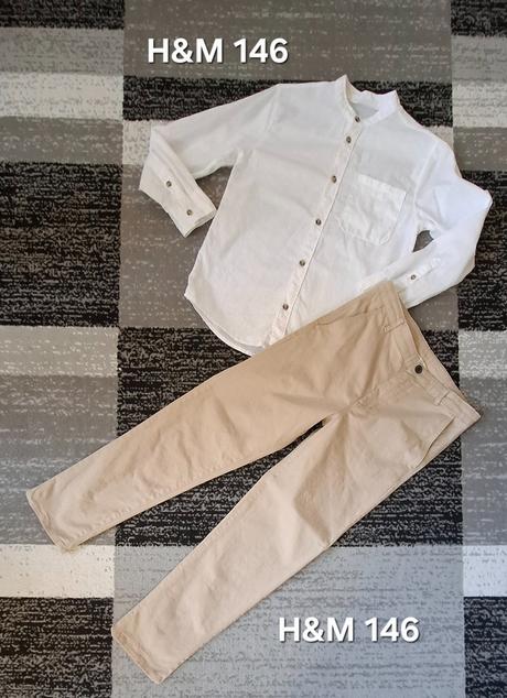 Košeľa ľanová a nohavice h&m 146, h&m,146