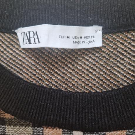 Zara károvaný pulóver, zara,m