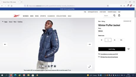 Zimná bunda reebok tmavomodrá, reebok,l