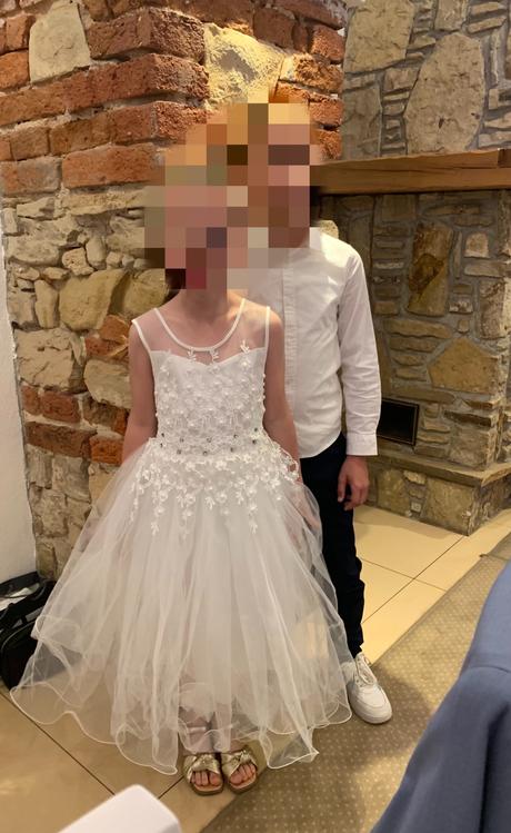 Biele šaty sv.prímanie / družička, 128