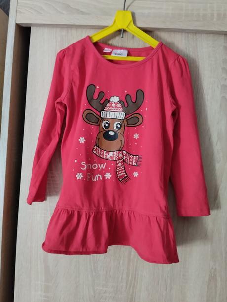 Červena tunika -šaty, bonprix,110