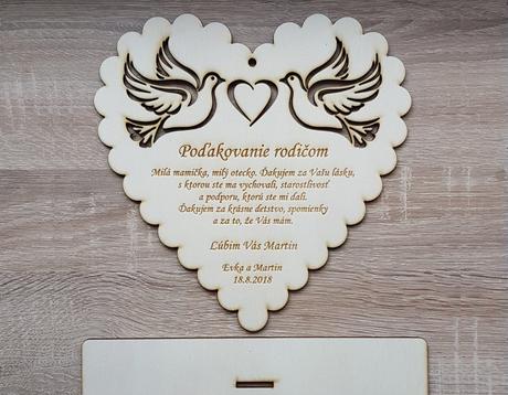 Poďakovanie rodičom 2v1 holubice,