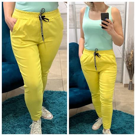 Dámske tenké žlté nohavice (uni), l / m / xl