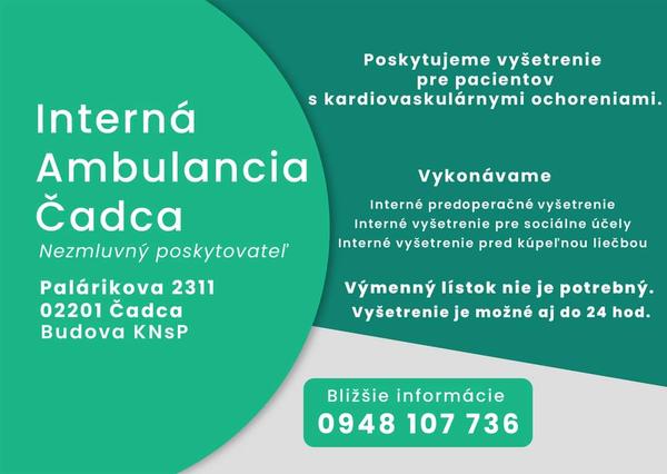 Aké máte skúsenosti s internou ambulanciou v Čadci?