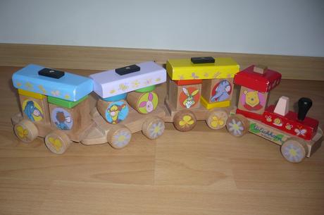Drevený vláčik  - macko pooh, 