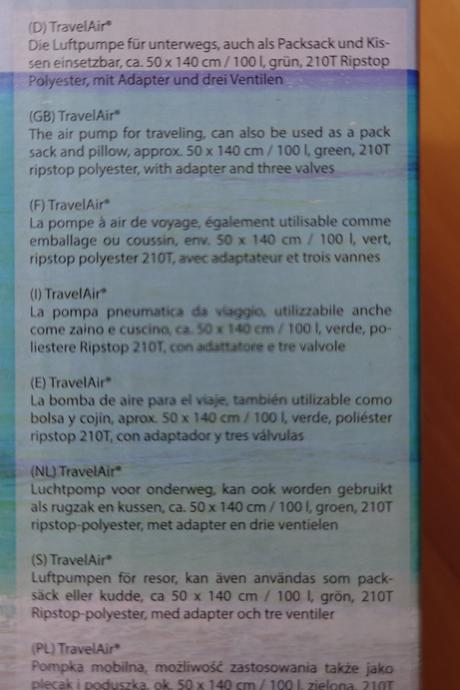 Nafukovaci cestovny vak na sedenie,