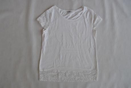 Biele čipkové tričko, terranova,l