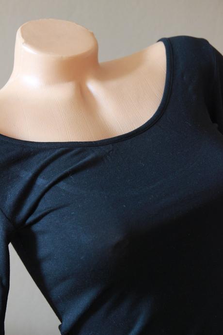 Čierny body top s výstrihom na chrbte, xs/s, xs