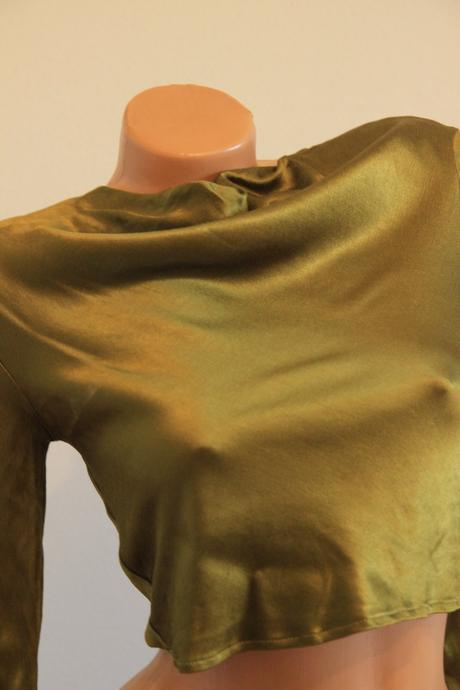 Saténová crop blúzka, zara, s, zara,s