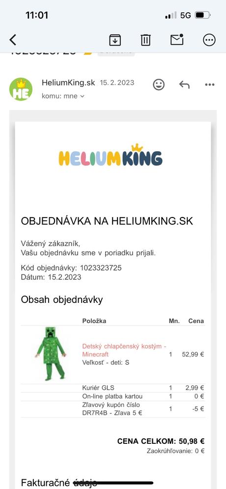 Minecraft maska 6-7 rokov,