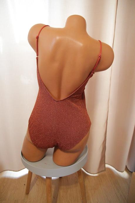 Lesklý bronzový body top, s, s