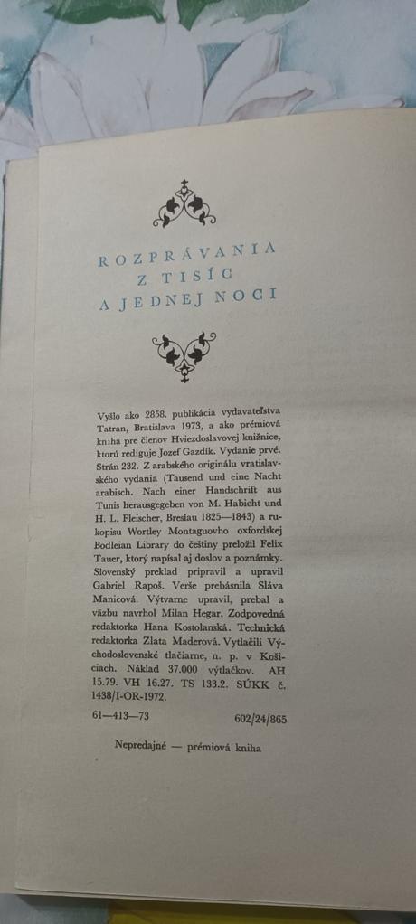 Tisíc a jedna noc z roku 1973, 