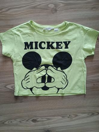 Crop top tricko mickey, hm, 134/140, h&m,134