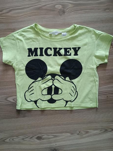 Crop top tricko mickey, hm, 134/140, h&m,134