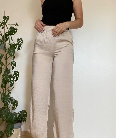 Saténové nohavice na leto, h&m,s