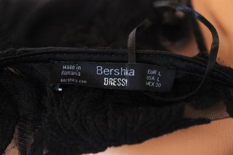 Čierny bavlnený body top, l, bershka,l