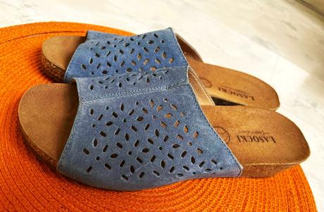 Kožené semišové šlapky, lasocki,38