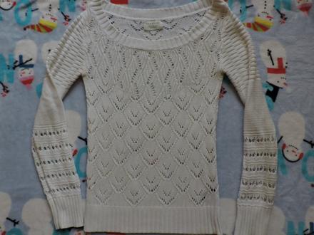 Biely pletený sveter, gate,s