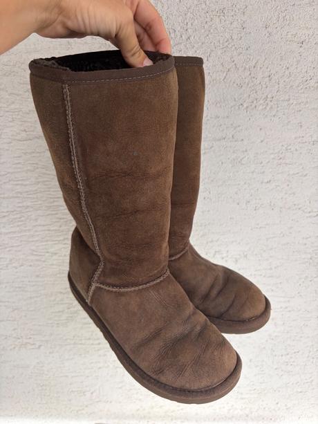 Ugg hnede kozene cizmy snehule 37 zateplene, ugg,37