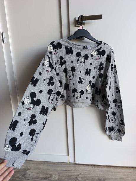 Dámska crop mikina mickey, h&m,m