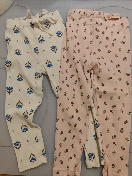 2x rebrované legíny s nastaviteľným pásom h&m, h&m,92