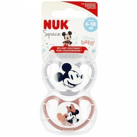 Nuk silikónový cumlík space mickey&minnie 6-18m, 2, nuk