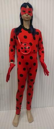 6 dielny kostým ladybug - beruška, 8-10r, 128-140,