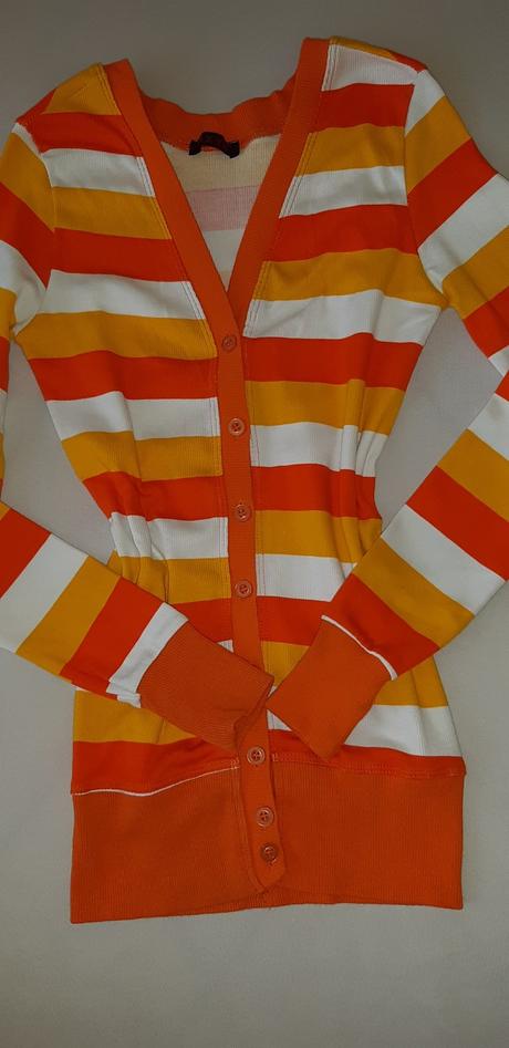 Oranžový pruhovaný sveter, xs