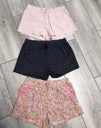 3x šortky - 134, h&m,134