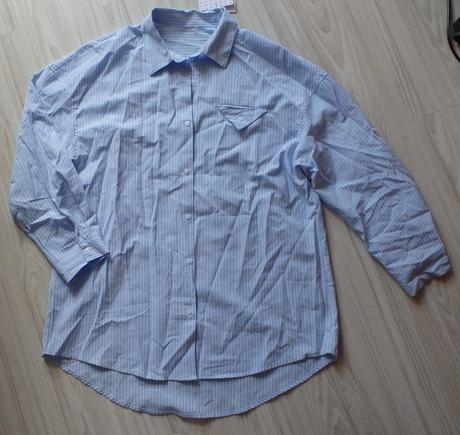 Bielo modro pásikavá košeľová blúzka, v. xl/xxl, 46 - xxl