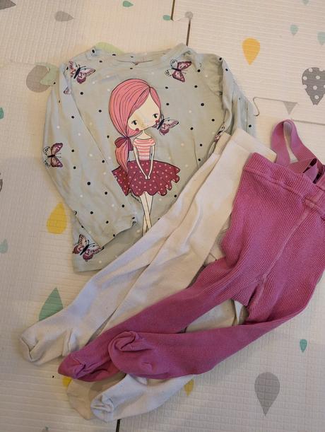 Set tričiek s dlhým rukávom a ponožiek s pančuškam, 86