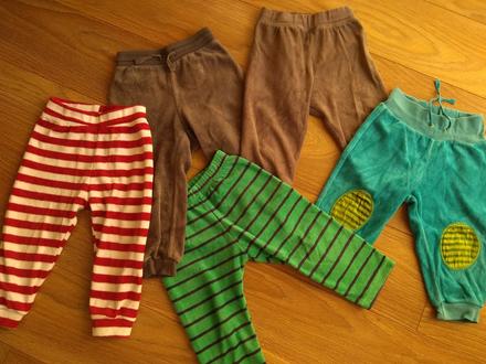 Velurove teplé tepláky - 5 ks - 74,80,86, 80