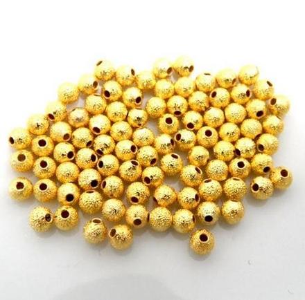Kovová korálka hviezdny prach 3 mm - zlatá, 