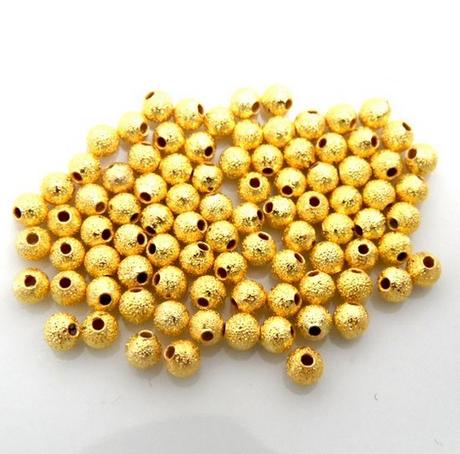 Kovová korálka hviezdny prach 3 mm - zlatá, 