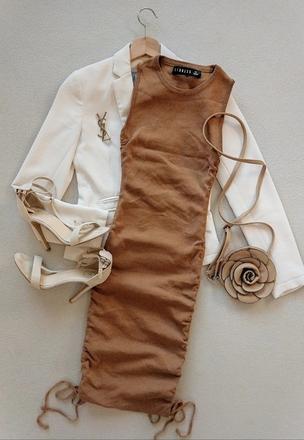 Vrúbkované elastické šaty, xs