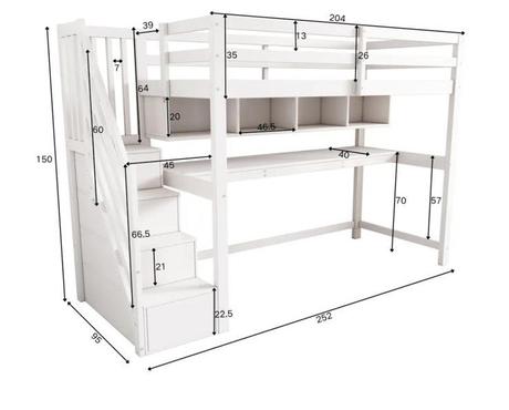 Poschodová posteľ so stolíkom a schodmi s úložným, šírka (cm): 90,dĺžka (cm): 200