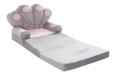 Veľké rozkladacie plyšové kresielko 3v1, tron,