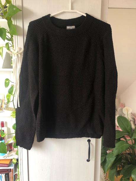 Čierny pletený sveter/ čierny pulover, xs