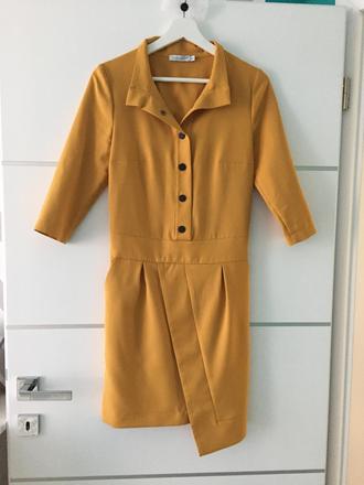 Horčicové šaty, s