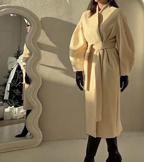 Zara vlnený barrel kabat, zara,l