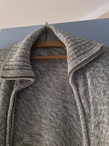 Melírovaný sveter na zips s/m, m
